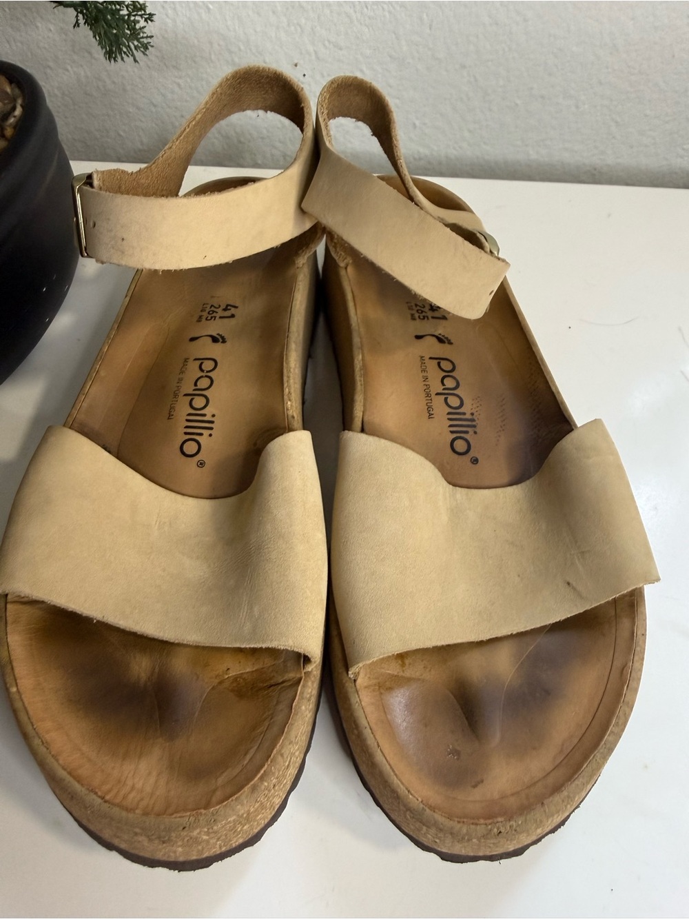 Birkenstock Papillio Glenda women size 10 Beige Cork Platform Sandals - Picture 3 of 7